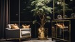 Design furniture with golden elements in luxury room