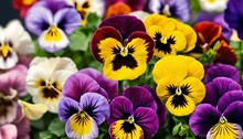 Yellow And Purple Garden Flowers Free Stock Photo - Public Domain Pictures
