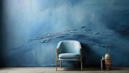 Sticker - blue wall painting texture background