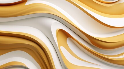 Modern and Creative 3D Abstraction Wallpaper for Walls. 3d Three - dimensional Luxury Golden and White Background