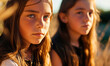 © Rendara Studio - Two sisters looking at camera with introspection and serenity of youth