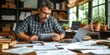 © PixelPaletteArt - Man Working at Table With Tablet