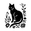 © Feroza Bakht - cat svg, cat floral svg, car lover svg, animal svg bundle, domestic pet svg, cat mom svg, cat bundle svg, cat mama svg, cat printable svg, flower svg, plant svg, floral svg, silhouette cat, cat, anima