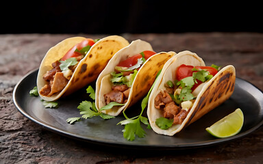 Wall Mural - Capture the essence of Tacos Gobernador in a mouthwatering food photography shot