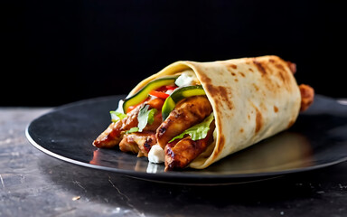 Wall Mural - Capture the essence of Shawarma in a mouthwatering food photography shot