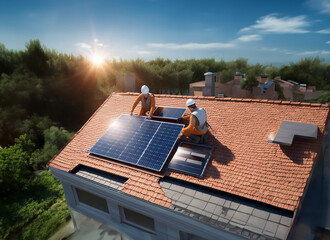 installing solar panels on the roof