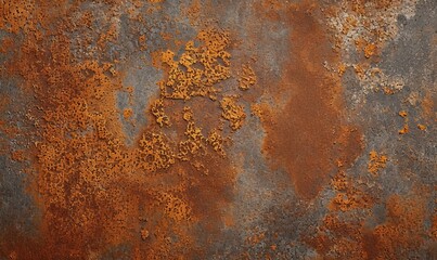 Grunge rusty orange brown metal corten steel stone background texture banner panorama, Generative AI 