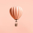© Alena Mostovich - a balloon with a basket flying in the sky. artificial intelligence generator, AI, neural network image. background for the design.
