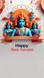 Ram Navami Template Background for Social Media, Space Text
