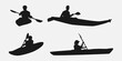 © Irkhamsterstock - set of silhouettes of kayaking with different poses, gestures. isolated on white background. vector illustration.