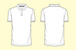 © MdAbir - Menswear Short Sleeve Collar Polo Shirt Fashion Flat Sketch – Front and Back View
