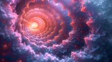 Spiral Of Clouds With A Bright Center Light Fractal
