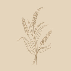 Wall Mural - Wheat Logo Minimalist