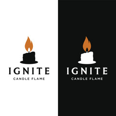 Canvas Print - Simple candle flame logo template design with a creative and modern concept.