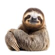 Sloth portrait in natural pose isolated on white background, photo realistic