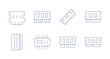 Ram memory icons. Editable stroke. Containing ram, chip, rammemory.
