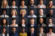 © FutureStock - Collage of portraits of an ethnically diverse and mixed age group of business professionals smiling to camera.