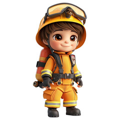 Sticker - Fireman Cute Illustration