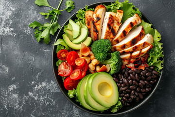 Wall Mural - vegetables on a plate with a lot of proteins