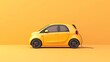 3d illustration of electric car isolated on minimalist background. generative ai