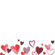 © lunata - Watercolor hearts seamless border. Hand drawn illustration of pink purple hearts. Perfect for Valentines day