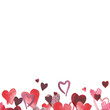 © lunata - Watercolor hearts seamless border. Hand drawn illustration of pink purple hearts. Perfect for Valentines day