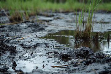 Poster - Investigating environmental racketeering involving the illegal exploitation of natural resources - highlighting environmental crimes and violations of conservation laws by criminal entities.