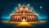 Fototapeta  - a vibrant circus tent at night