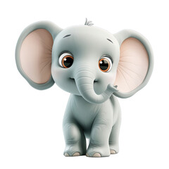 Sticker - full body cute elephant side view isolated