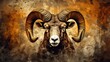 Aries  independent and passionate astrological sign with charging ram and sparks of vitality