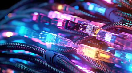 Close-up photo of Data cable transfers background information