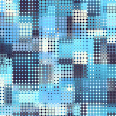 Poster - Seamless geometric vector pattern. Dots overlay style. Abstract background pixel art texture
