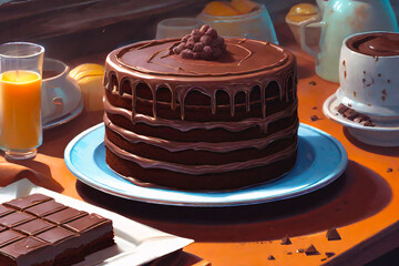 Wall Mural - chocolate cake