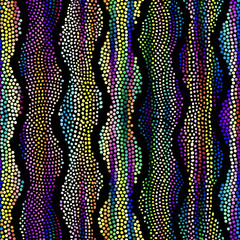 Aufkleber - Grunge random polka dot Vector Seamless Pattern made in ethnic style. African traditional design. Creative boho pattern.