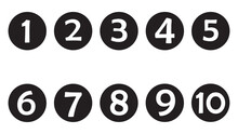 Number Digit Icon Vector Set. Simple Round Numbers Symbol Set. Black Isolated Font In Vector Flat. Vector Illustration. EPS File 7.