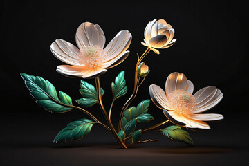 3d glowing flower