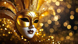 Fototapeta Paryż - golden carnevals mask