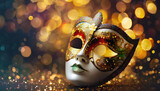 Fototapeta Paryż - Venetian Mask with Bokeh Background