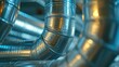 © chayantorn - Macro shot of intricate ductwork in an HVAC system, showcasing the airflow dynamics