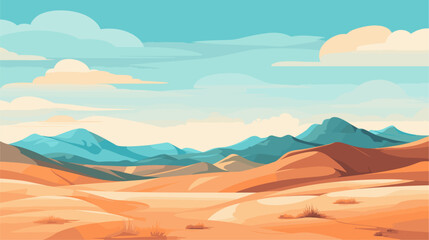 Wall Mural - abstract patterns incorporating desert landscapes  expressing the vastness and unique features of arid terrains in a vibrant vector backdrop. simple minimalist illustration creative