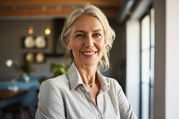 Wall Mural - a woman smiling at camera