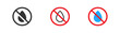Water drop forbidden icon. Water resistance, keep dry symbol, no liquid. Line and flat vector illustration.