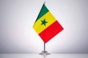 Wall Mural - Senegal flag with a gray and clean background.