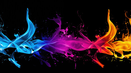 Wall Mural - modern wallpaper artwork showing neon inspired colors in a wave style