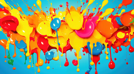 Sticker - modern splashes artwork in a cartoon inspired design