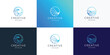 © ulhaq_std - set of waves line logo design template inspiration. collection of ocean wave line style with circle shape design.