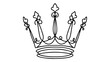 Continuous one line drawing of royal crown. Simple king crown line art design. Editable active stroke vector