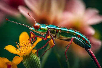 Wall Mural - bug on a flower