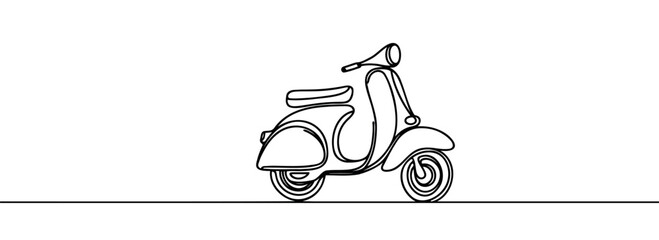 Wall Mural - One continuous line drawing of a motorcycle