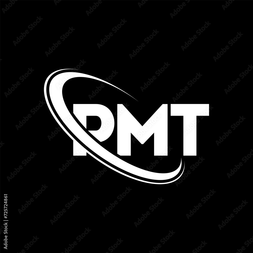 PMT logo. PMT letter. PMT letter logo design. Initials PMT logo linked with circle and uppercase monogram logo. PMT typography for technology, business and real estate brand.